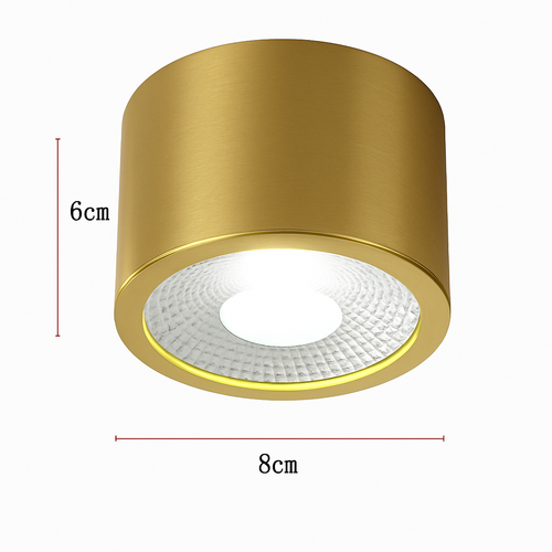 Spot moderne LED cylindrique en métal doré Tarm - vue 12 sur 11