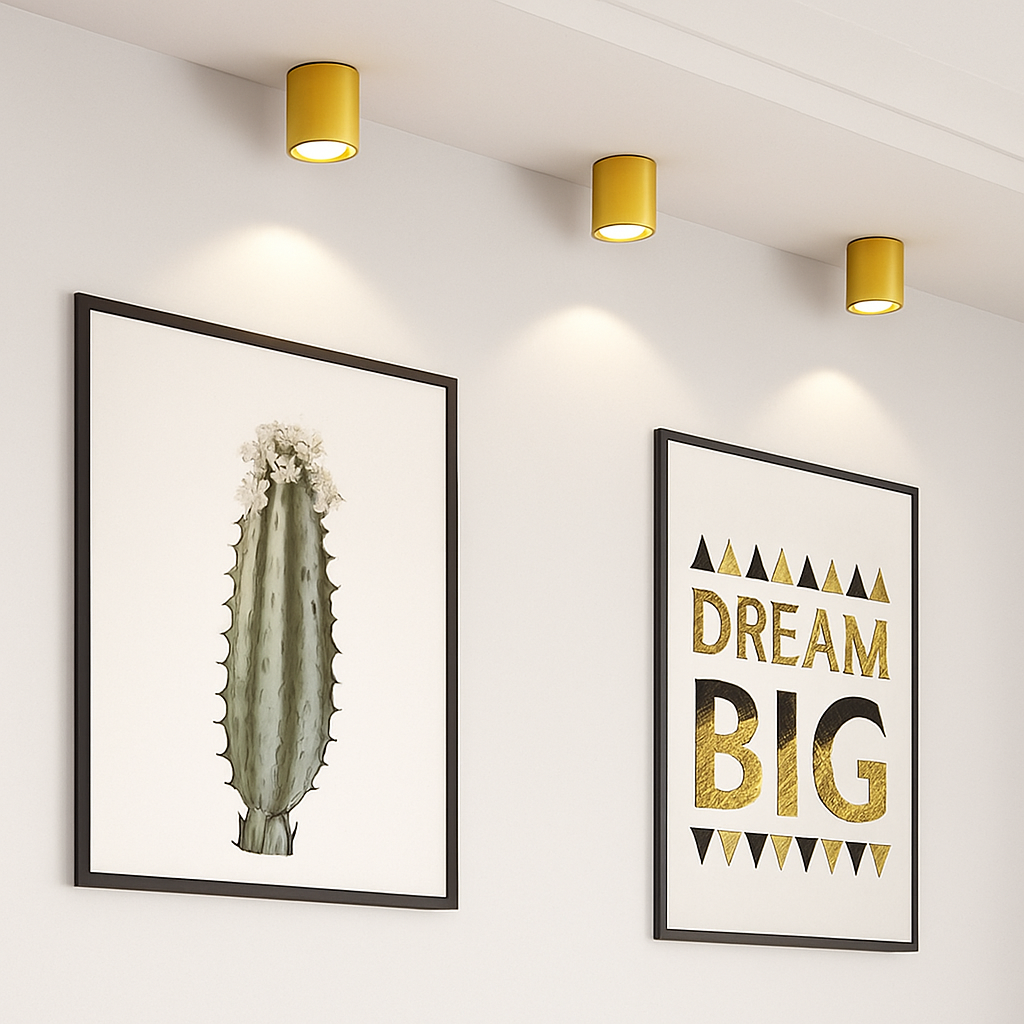 Spot moderne LED cylindrique en métal doré Tarm - vue 3 sur 11