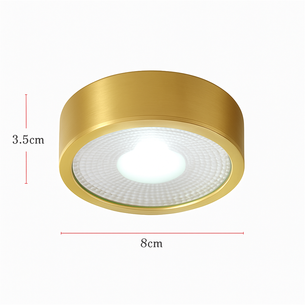 Spot moderne LED cylindrique en métal doré Tarm - vue 8 sur 11