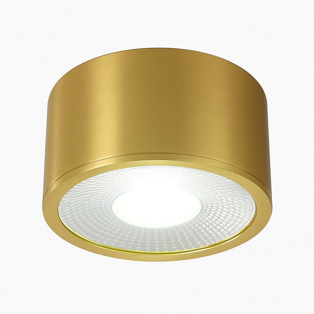 Spot moderne LED cylindrique en métal doré Tarm - vue 10 sur 11