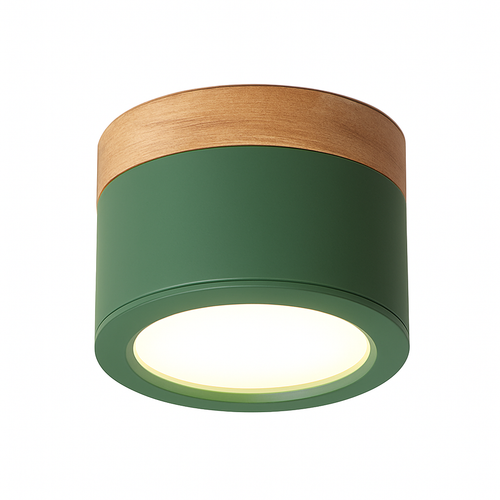 Spot moderne à LED en bois et métal coloré Allan - vue 2 sur 8