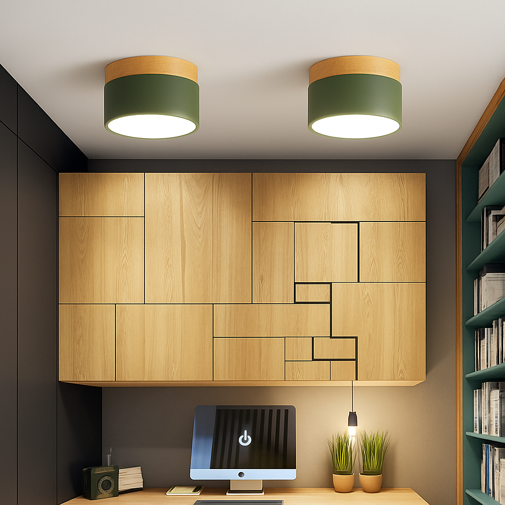 Spot moderne à LED en bois et métal coloré Allan - vue 4 sur 8