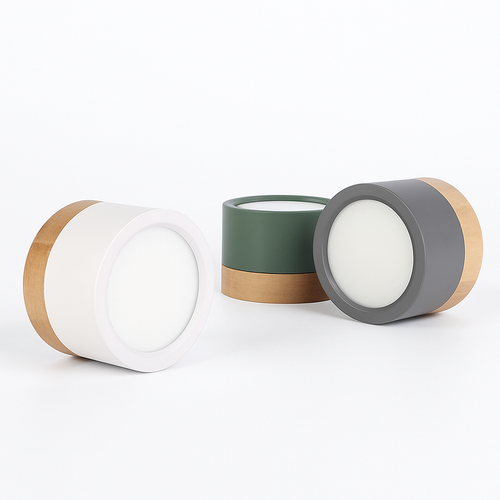 Spot moderne à LED en bois et métal coloré Allan - vue 7 sur 8