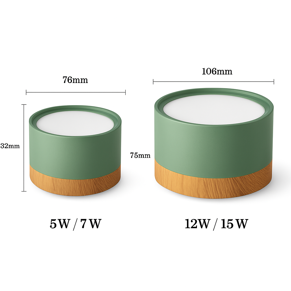 Spot moderne à LED en bois et métal coloré Allan - vue 8 sur 8
