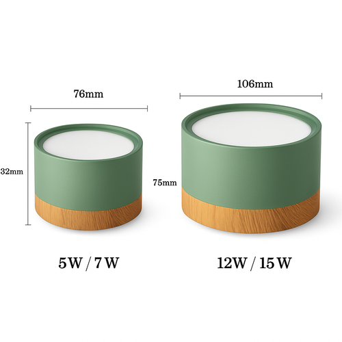 Spot moderne à LED en bois et métal coloré Allan - vue 8 sur 8