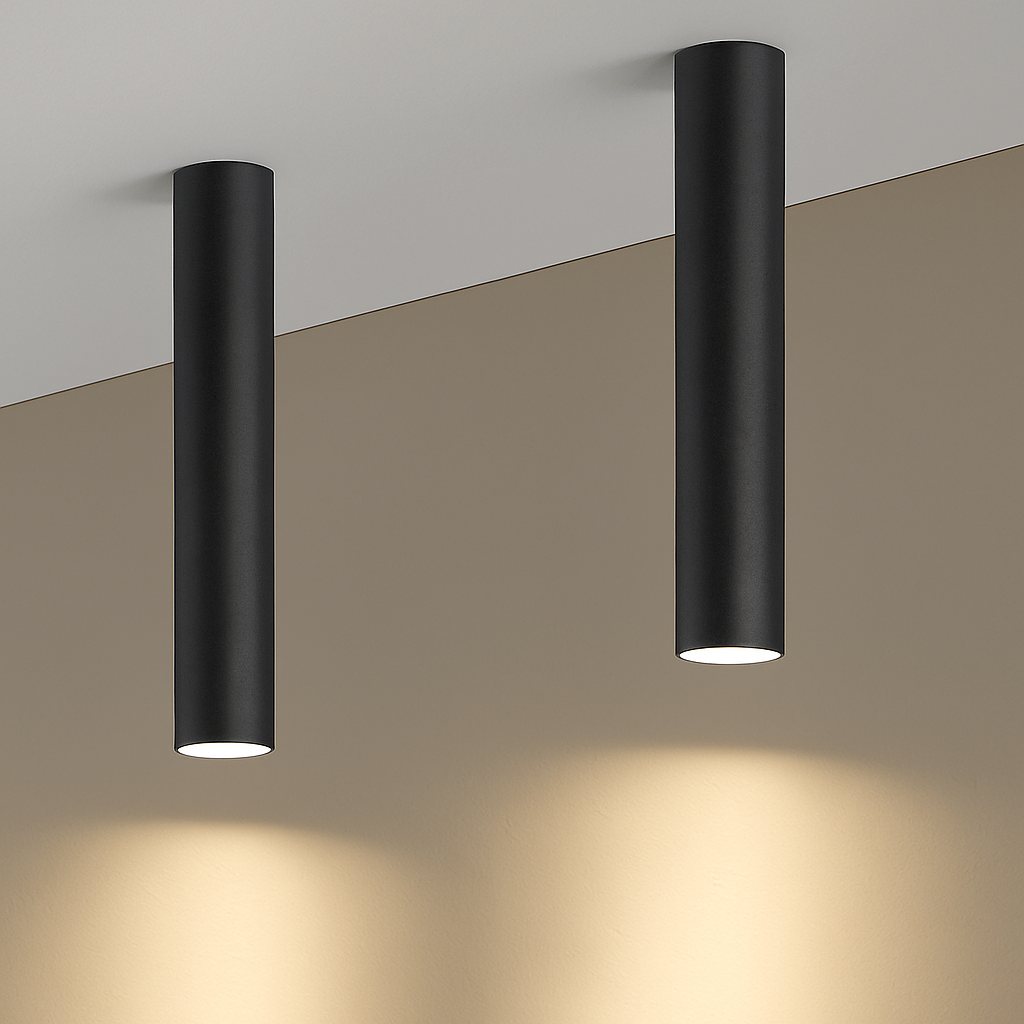 Spot moderne LED en forme de tube doré Grover - vue 4 sur 9