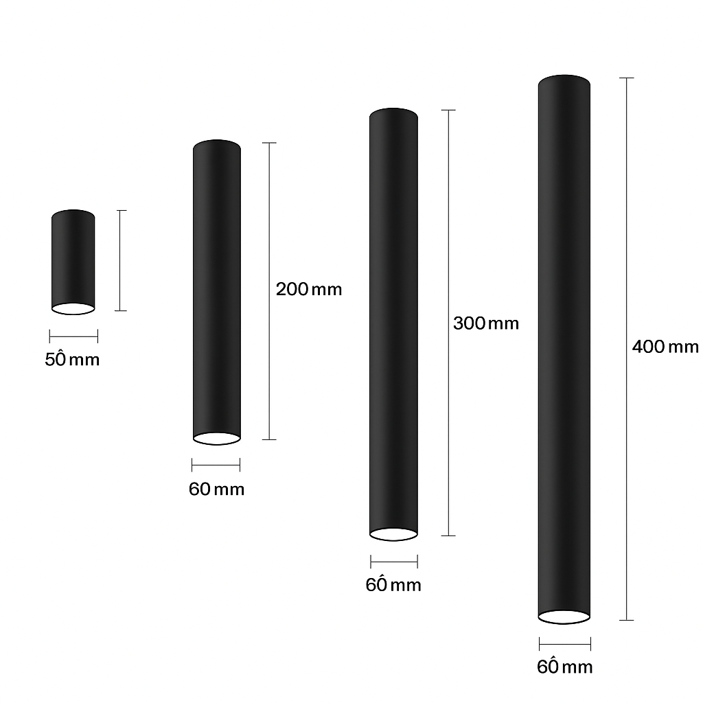 Spot moderne LED en forme de tube doré Grover - vue 9 sur 9