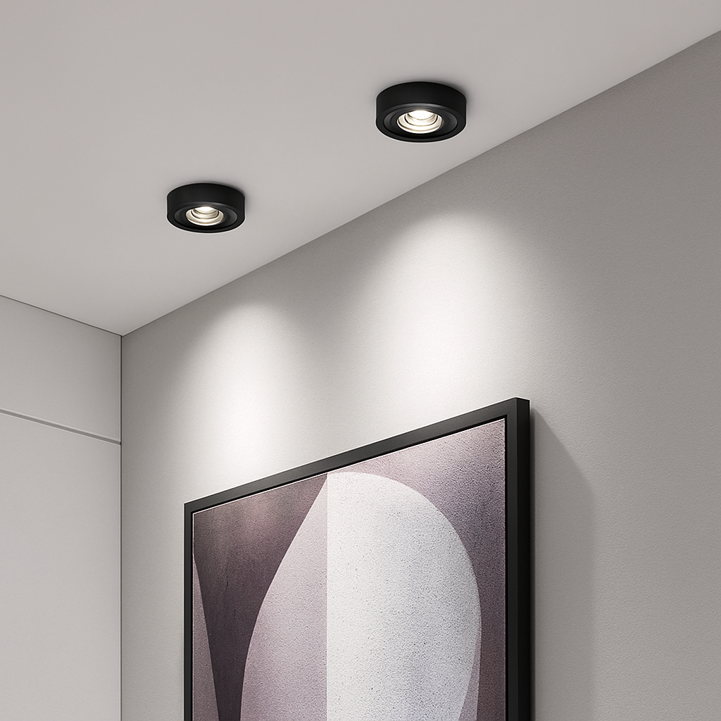 Spot moderne LED extra fin rond en aluminium Delma - vue 3 sur 7