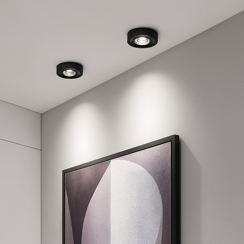 Spot moderne LED extra fin rond en aluminium Delma - vue 3 sur 7