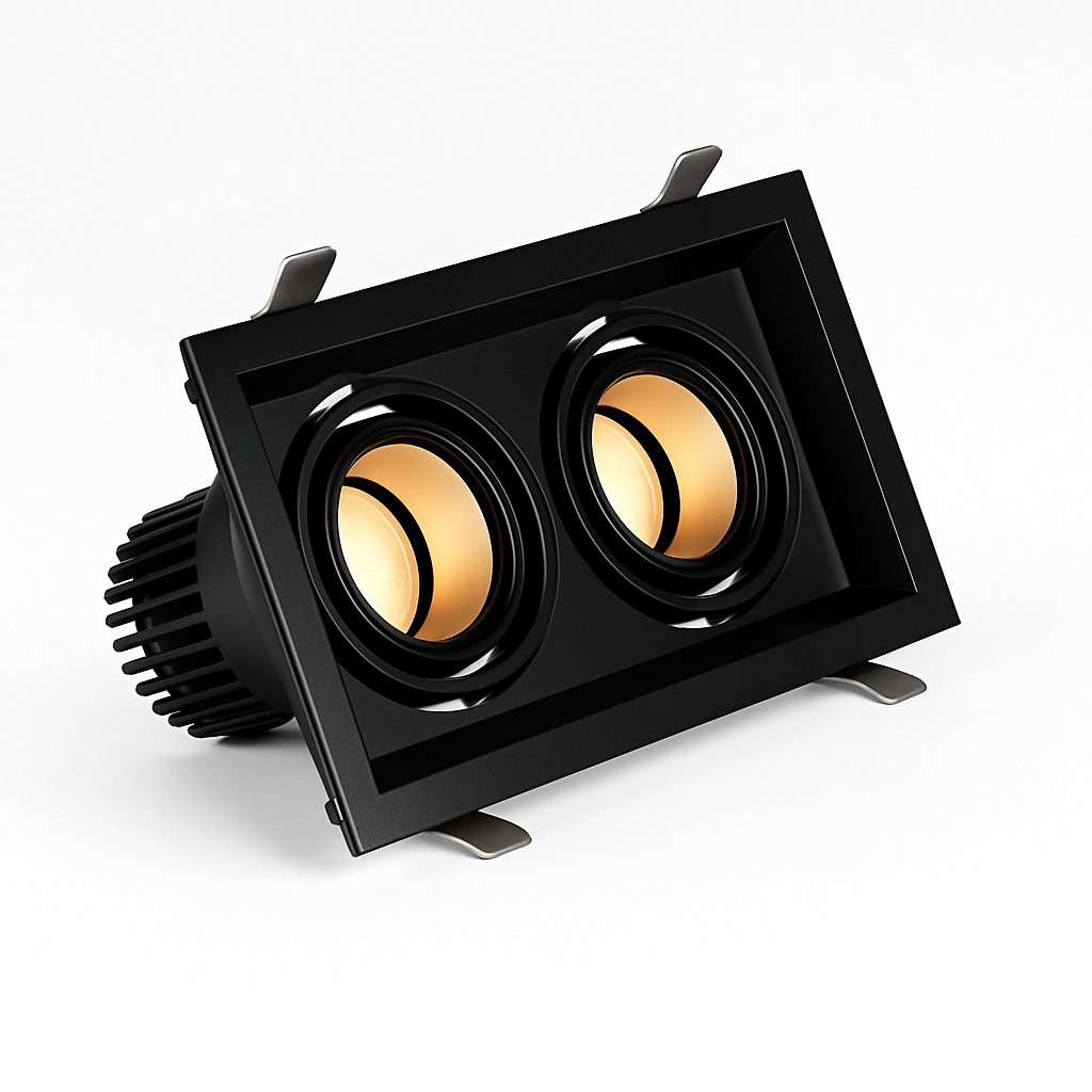 Spot moderne LED à focus réglable et forme encastrable carré Tiago - vue 5 sur 8