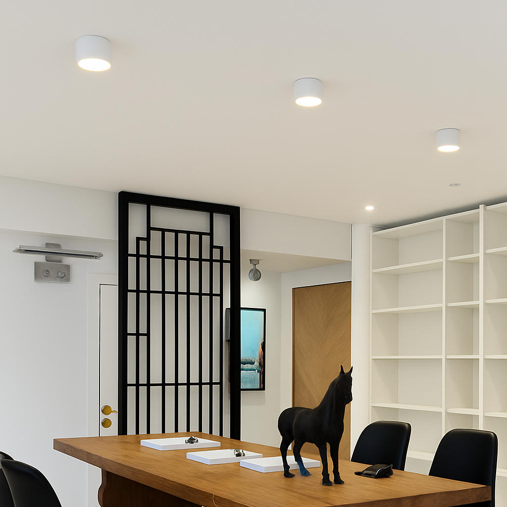 Spot moderne LED rond et encastrable en métal Lory - vue 3 sur 6