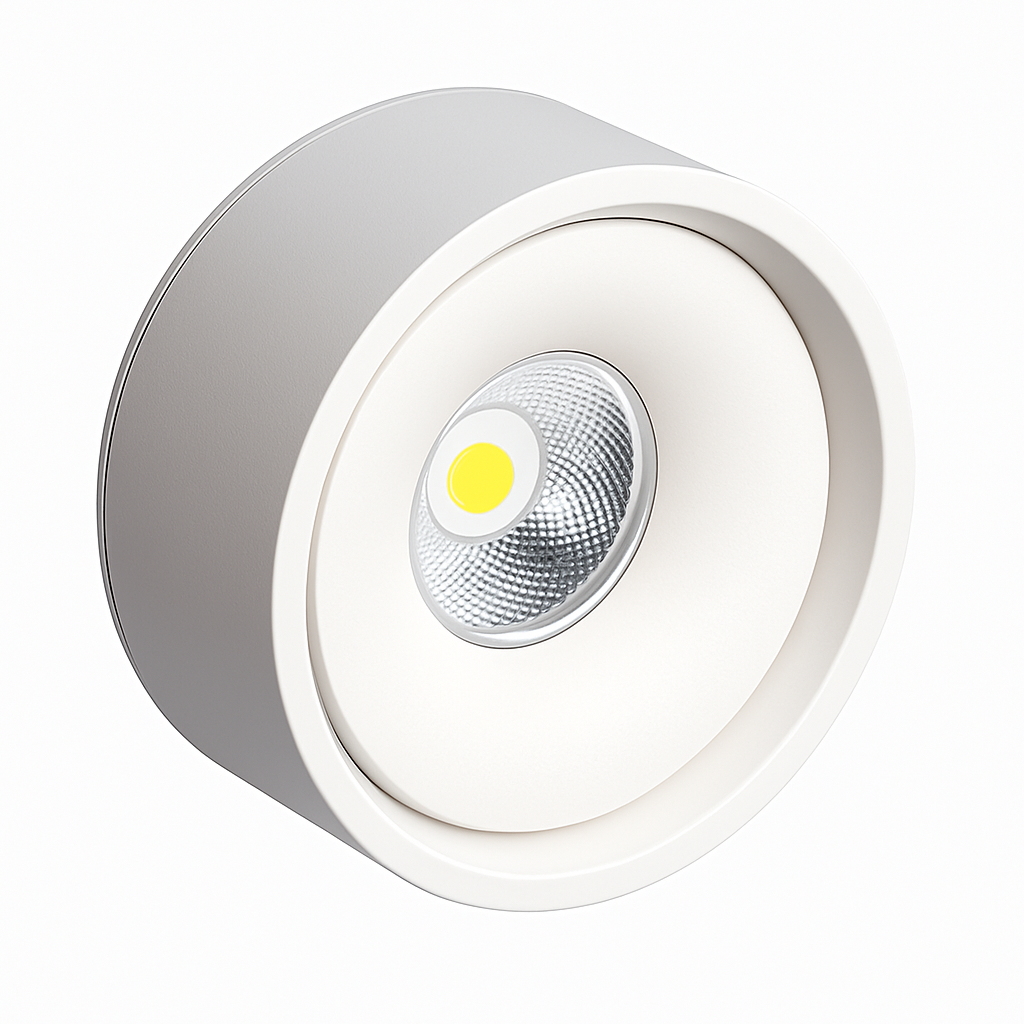 Spot moderne LED rond et encastrable en métal Lory