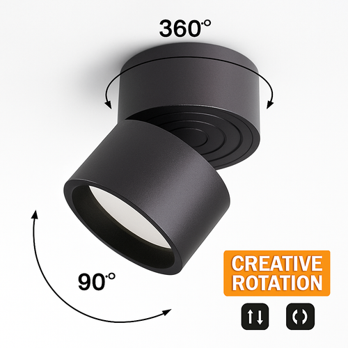 Spot moderne rond LED orientable Loft - vue 10 sur 11
