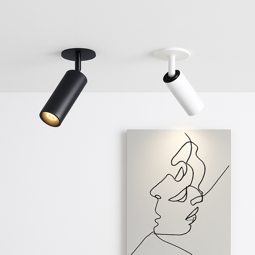 Spot plafond à LED tube directionnel blanc ou noir - vue 3 sur 14