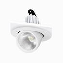 Spot rond à LED pivotable à 360° en aluminium blanc
