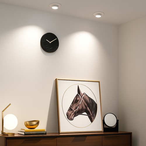Spot rond à LED pivotable à 360° en aluminium blanc - vue 3 sur 5