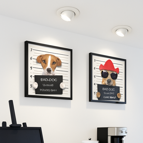 Spot rond à LED pivotable à 360° en aluminium blanc - vue 4 sur 5