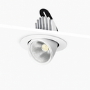 Spot rond à LED pivotable à 360° en aluminium blanc