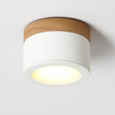 Spots LED cylindrique à base en bois Botimi