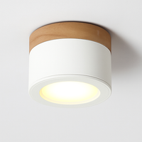 Spots LED cylindrique à base en bois Botimi