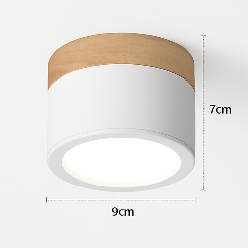 Spots LED cylindrique à base en bois Botimi - vue 6 sur 12