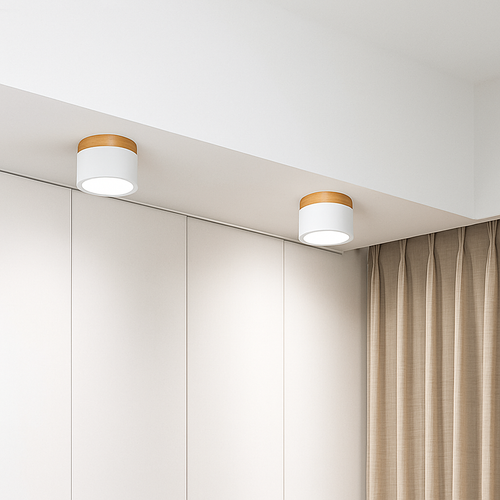 Spots LED cylindrique à base en bois Botimi - vue 11 sur 12