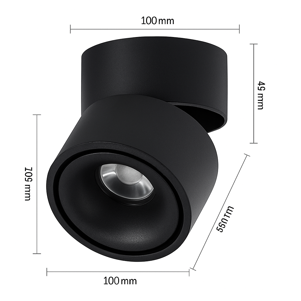 Spots LED design rond dirigeable - vue 8 sur 8