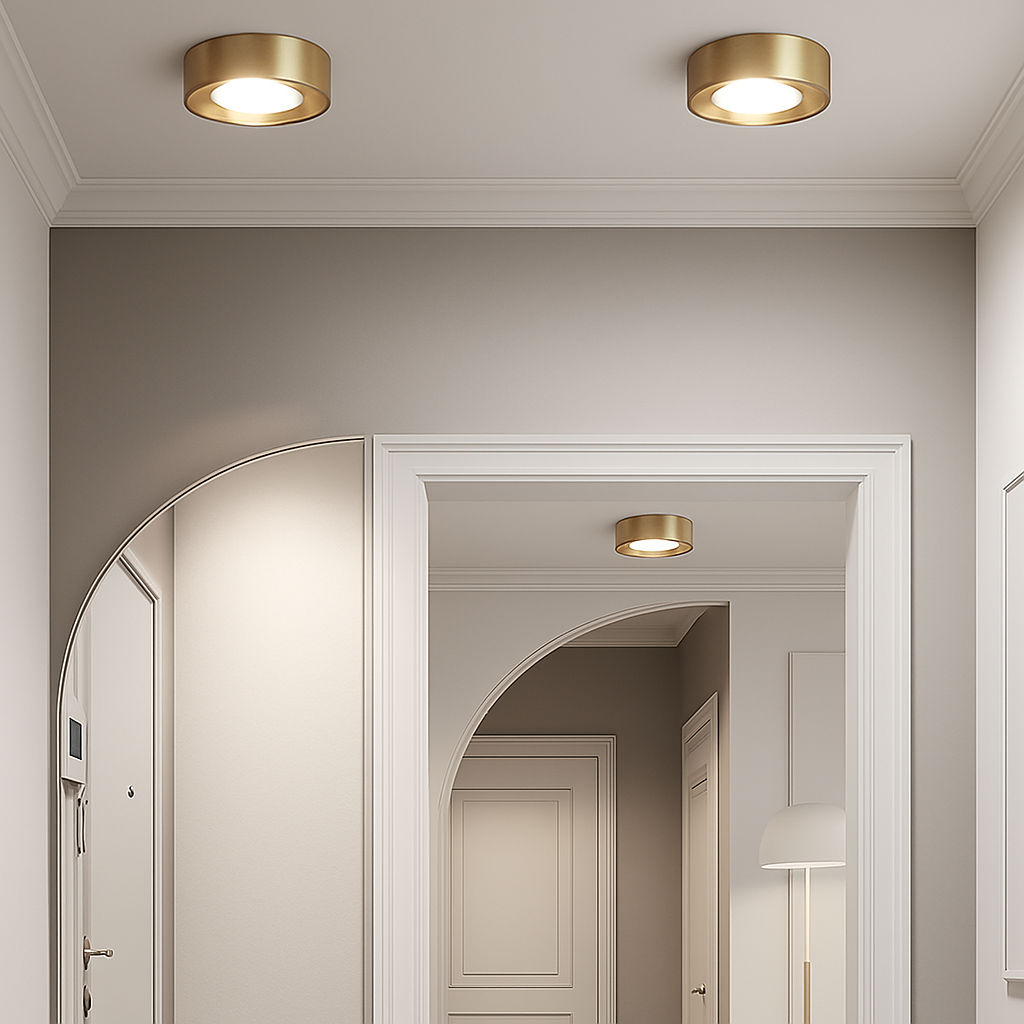 spots nordiques en cuivre led de luxe circulaires - vue 4 sur 9