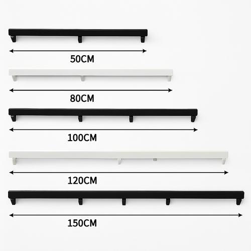 Support socle long suspension jusqu'à 5 trous (noir ou blanc) - vue 2 sur 8