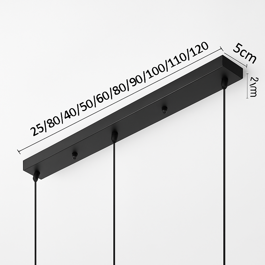 Support socle long suspension jusqu'à 5 trous (noir ou blanc) - vue 3 sur 8