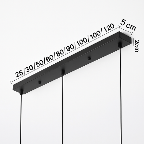 Support socle long suspension jusqu'à 5 trous (noir ou blanc) - vue 4 sur 8