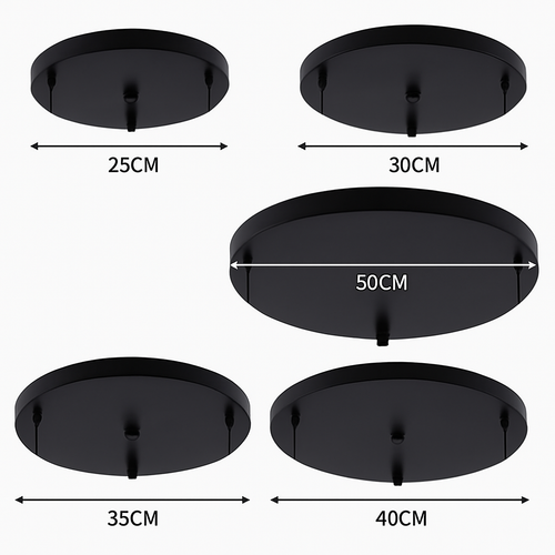 Support socle rond suspension jusqu'à 5 trous (noir ou blanc) - vue 2 sur 9