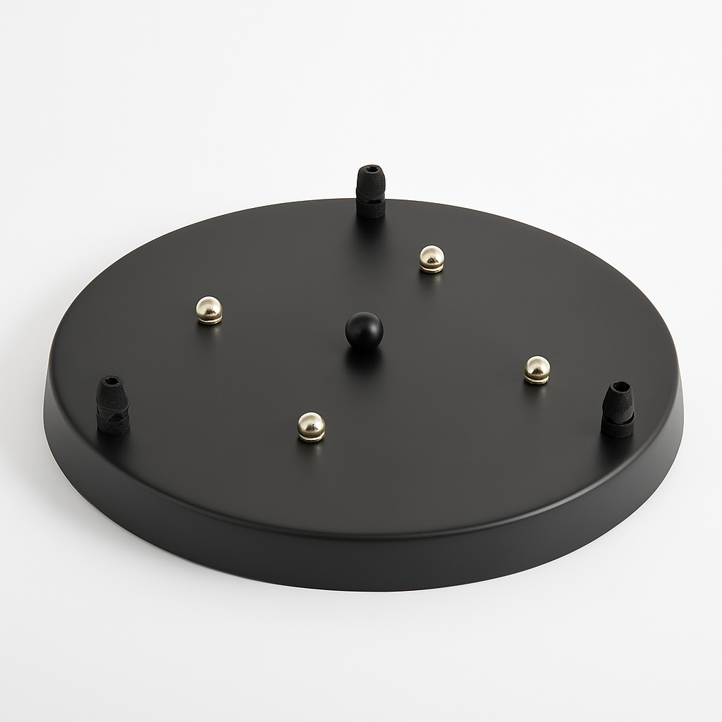 Support socle rond suspension jusqu'à 5 trous (noir ou blanc) - vue 5 sur 9