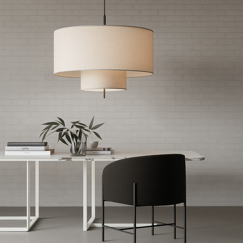 suspension artistique en tissu design fait main éclairage moderne - vue 5 sur 9