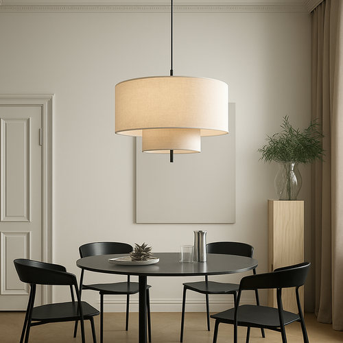 suspension artistique en tissu design fait main éclairage moderne - vue 6 sur 9