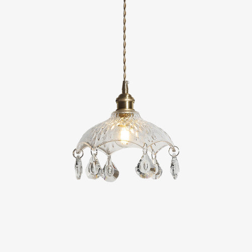 Suspension avec abat-jour en verre vintage Louvain