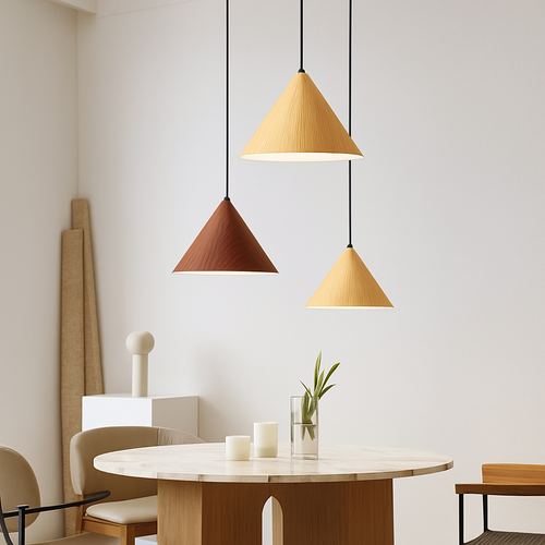 Suspension bois grain simple moderne jap vintage bar - vue 3 sur 8