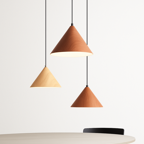 Suspension bois grain simple moderne jap vintage bar - vue 7 sur 8