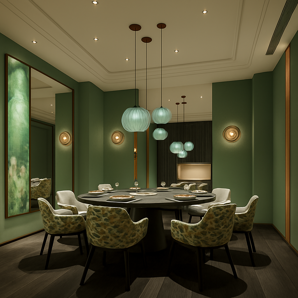 suspension Boule de verre vert - vue 4 sur 5