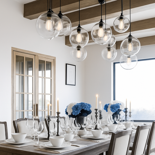 Suspension boule en verre moderne Clear - vue 3 sur 7