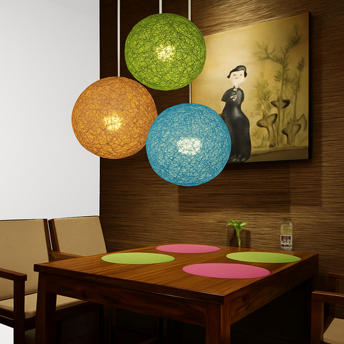 Suspension boule papier Wicker - vue 5 sur 15