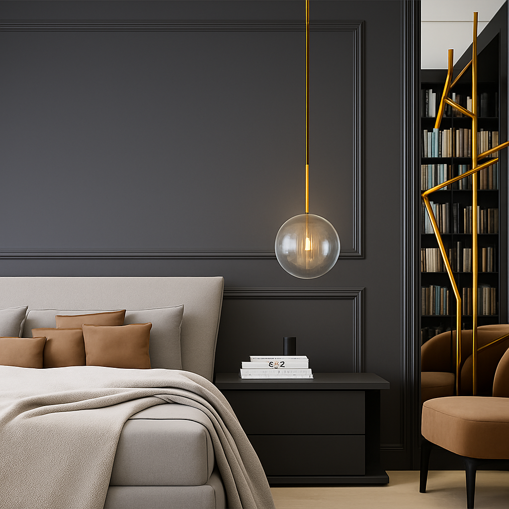 Suspension boule verre design nordique moderne décoratif loft LED - vue 4 sur 13