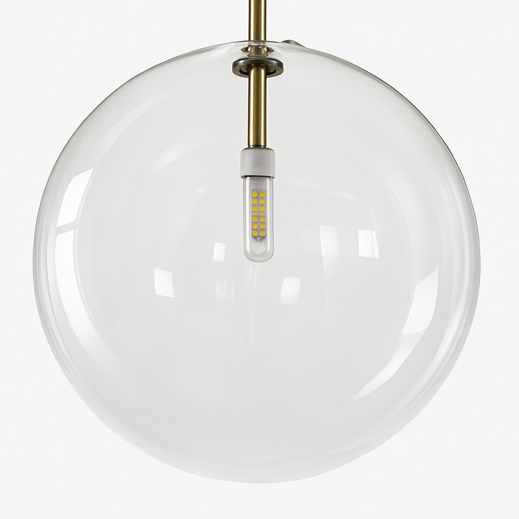 Suspension boule verre design nordique moderne décoratif loft LED - vue 5 sur 13