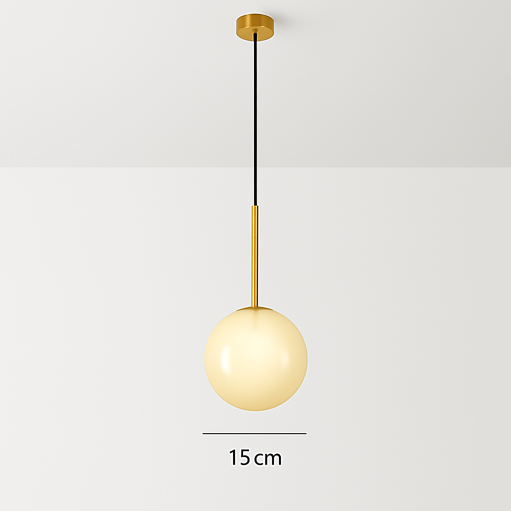 Suspension boule verre design nordique moderne décoratif loft LED - vue 8 sur 13