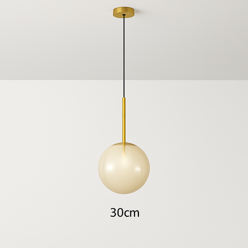Suspension boule verre design nordique moderne décoratif loft LED - vue 10 sur 13