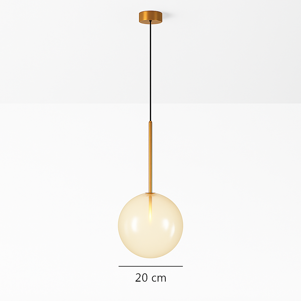 Suspension boule verre design nordique moderne décoratif loft LED - vue 10 sur 13