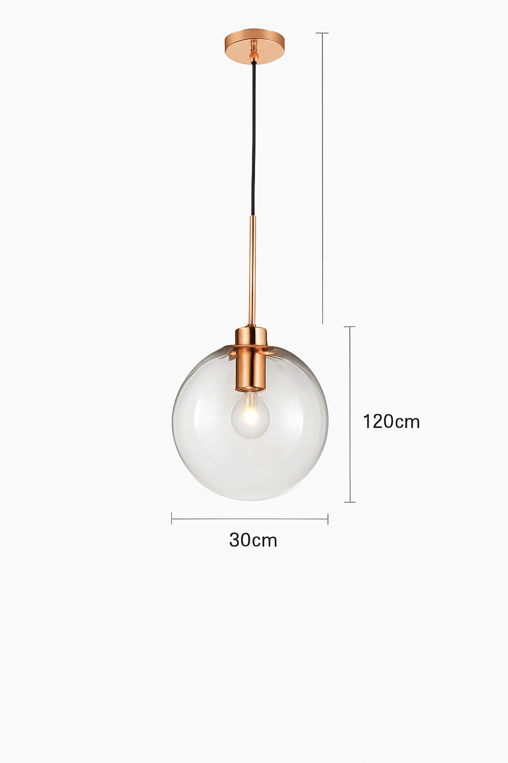 Suspension boules en verre et tige - vue 18 sur 22
