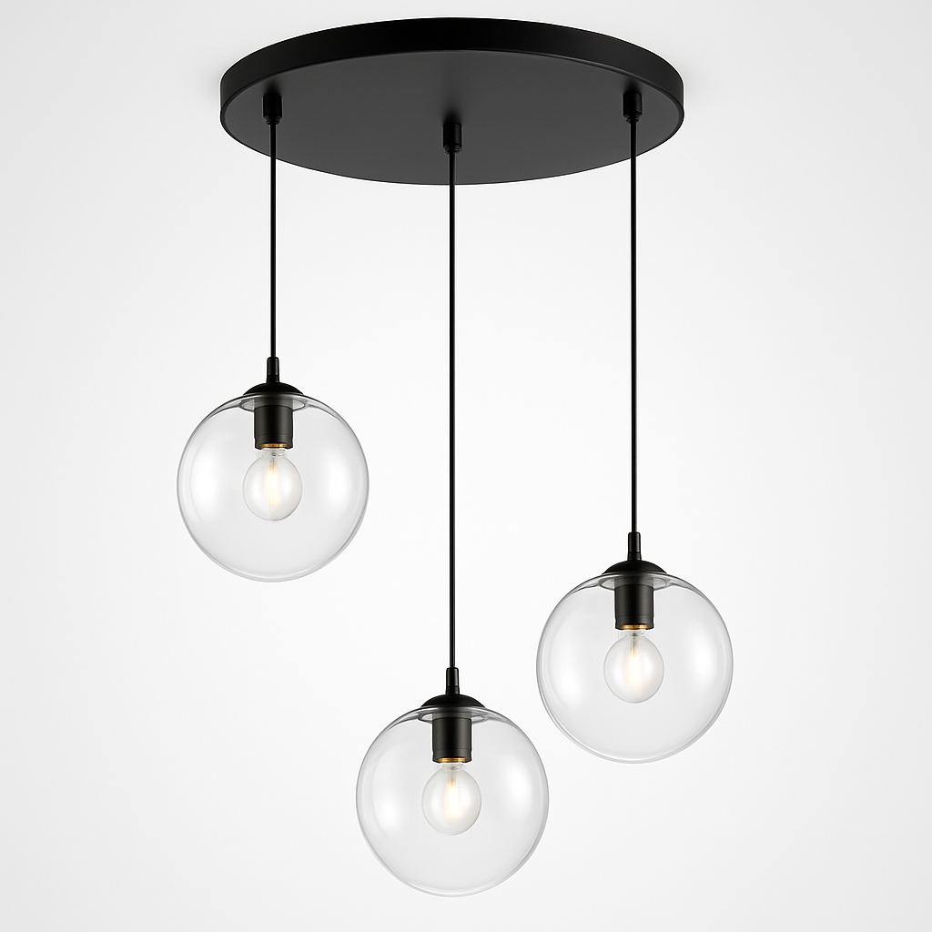 Suspension boules en verre et tige