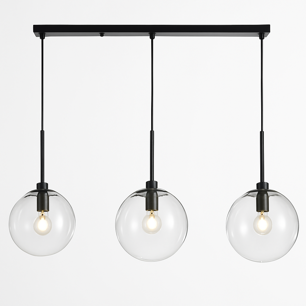 Suspension boules en verre et tige