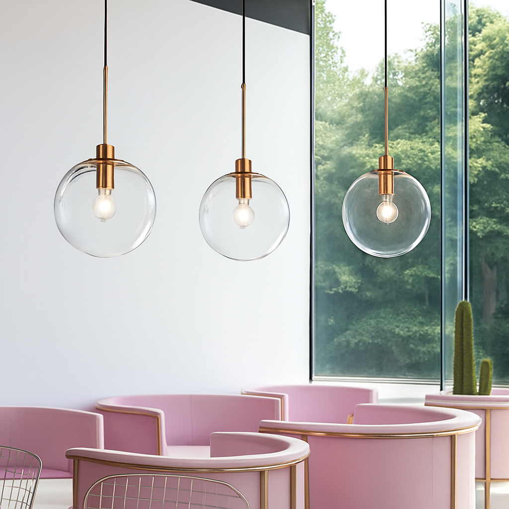 Suspension boules en verre et tige - vue 3 sur 22